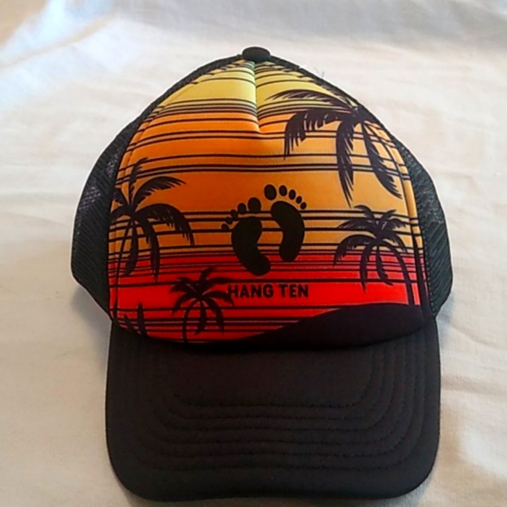 Hang Ten snapback trucker hat cap One Size palm trees NWT